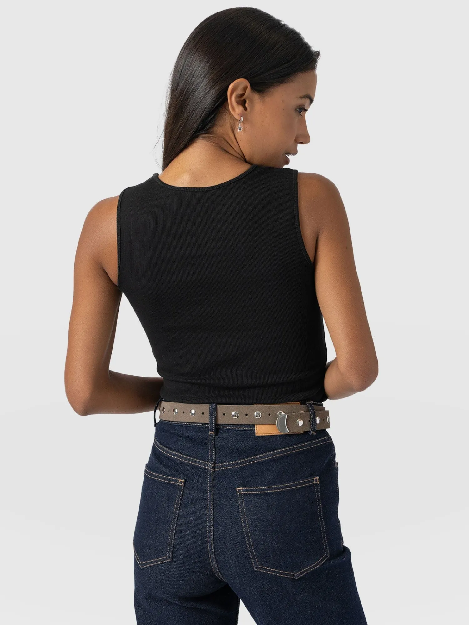 New Saint and Sofia Axel Cut Out Vest - Black