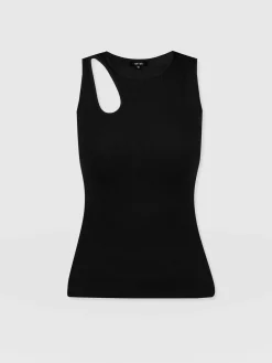 New Saint and Sofia Axel Cut Out Vest - Black