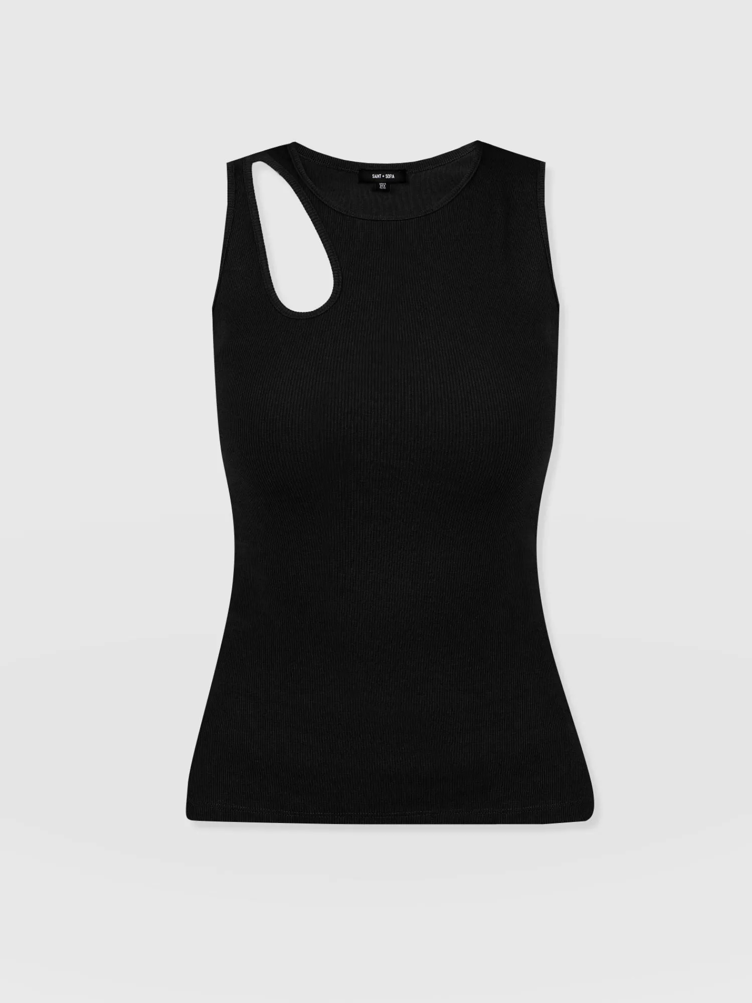 New Saint and Sofia Axel Cut Out Vest - Black