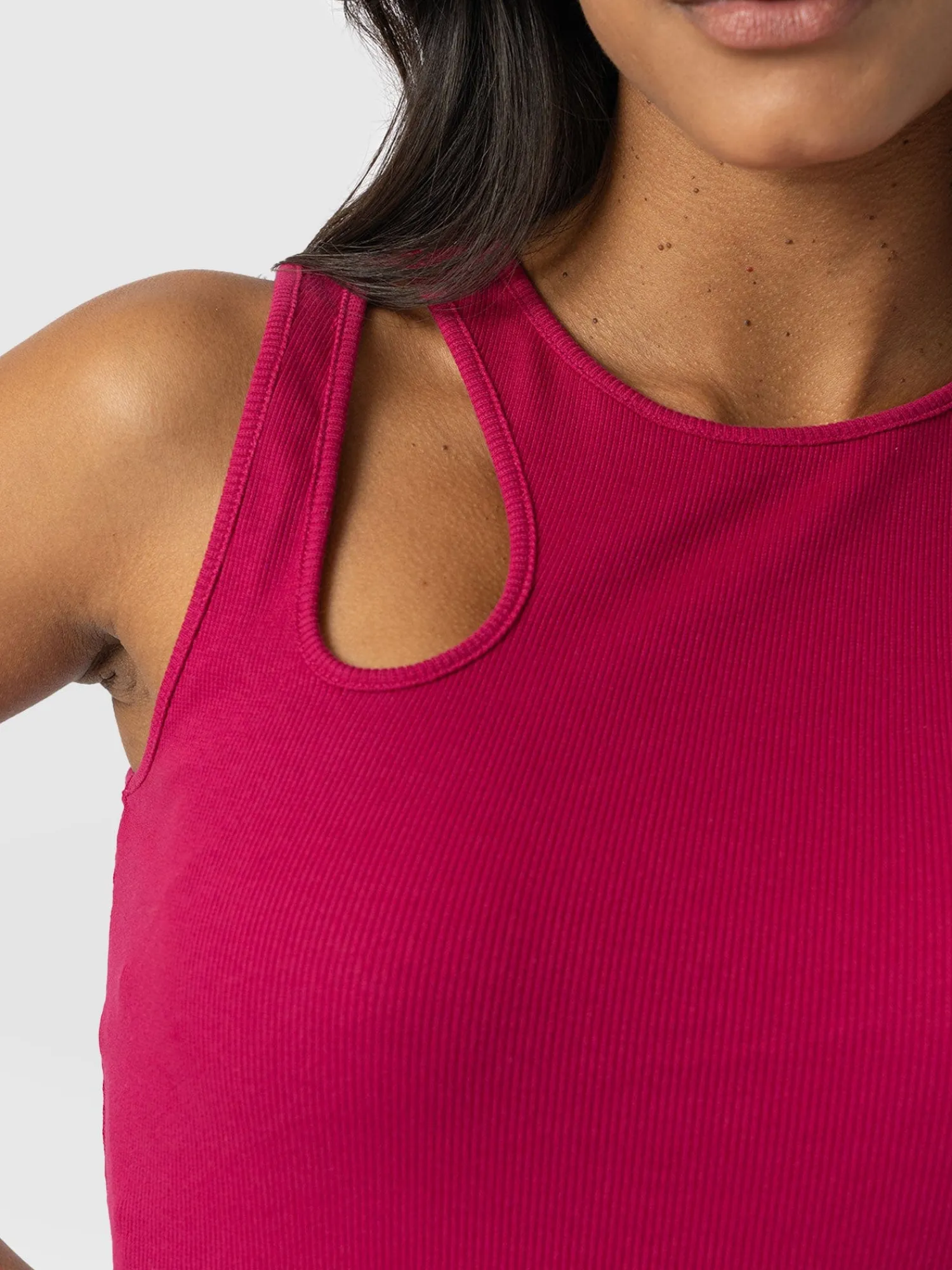 Best Saint and Sofia Axel Cut Out Vest - Fuchsia Pink