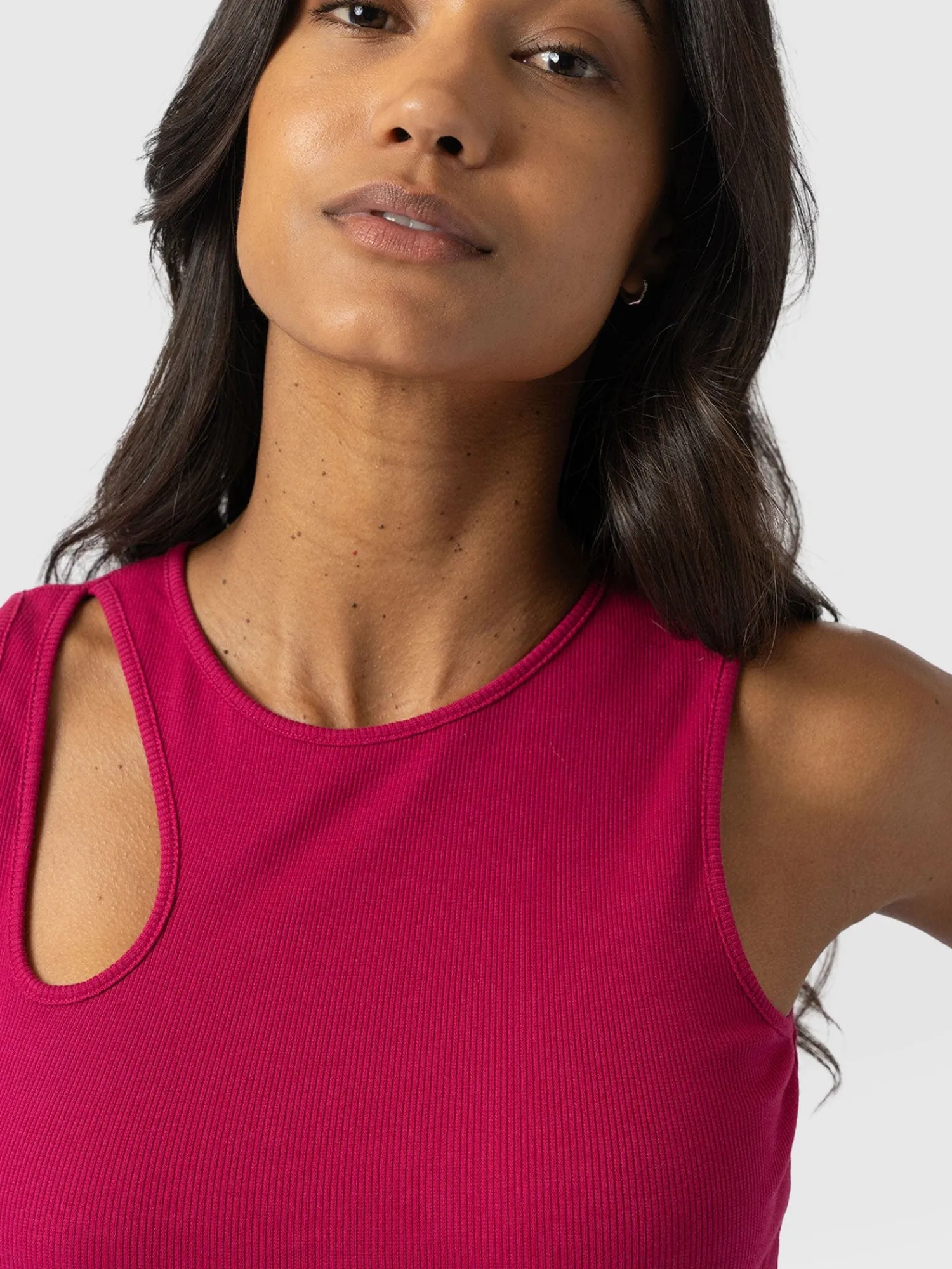 Best Saint and Sofia Axel Cut Out Vest - Fuchsia Pink