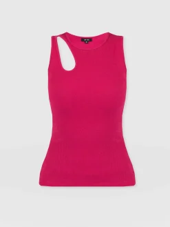 Best Saint and Sofia Axel Cut Out Vest - Fuchsia Pink