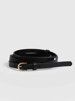 New Saint and Sofia Axel Double Skinny Belt - Black