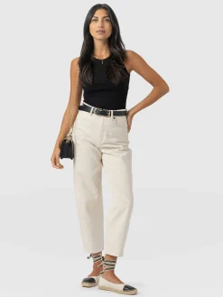 Clearance Saint and Sofia Barrel Leg Jean - Cream