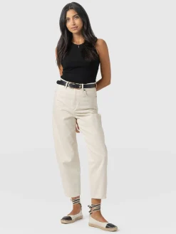 Clearance Saint and Sofia Barrel Leg Jean - Cream