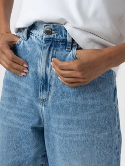 Sale Saint and Sofia Barrel Leg Jean - Mid Blue