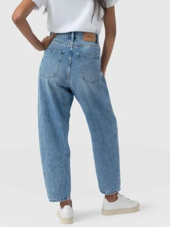 Sale Saint and Sofia Barrel Leg Jean - Mid Blue