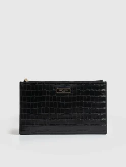 Clearance Saint and Sofia Beauty Pouch - Black Croc