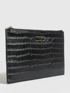 Clearance Saint and Sofia Beauty Pouch - Black Croc