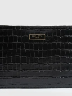 Clearance Saint and Sofia Beauty Pouch - Black Croc