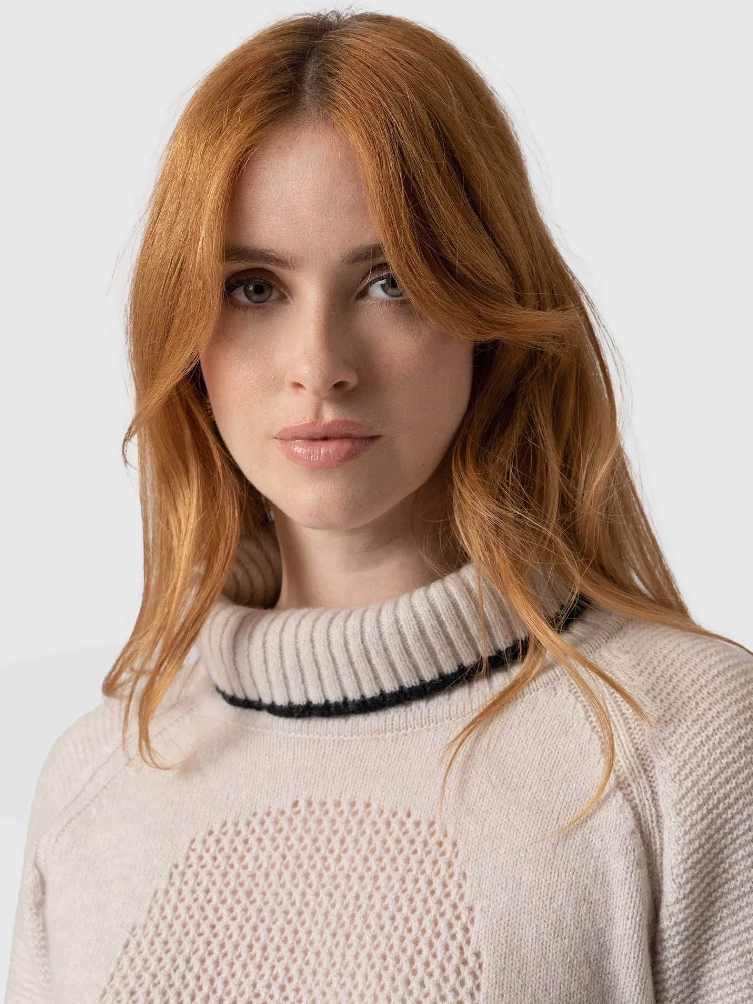 Fashion Saint and Sofia Blake Cashmere Skull Sweater - Cream