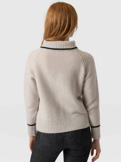 Fashion Saint and Sofia Blake Cashmere Skull Sweater - Cream