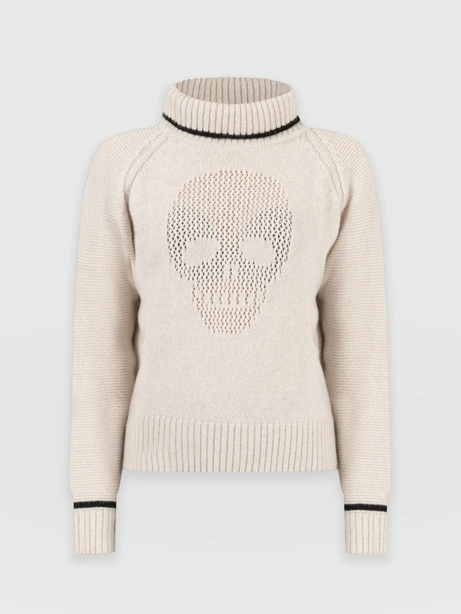 Fashion Saint and Sofia Blake Cashmere Skull Sweater - Cream