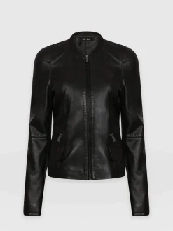 Fashion Saint and Sofia Blane Leather Jacket - Black