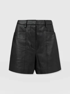 New Saint and Sofia Bonham Leather Short - Black