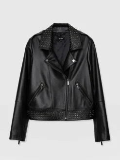 Fashion Saint and Sofia Bonham Studded Biker Jacket - Black