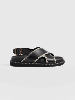 Online Saint and Sofia Bonnie Cross Over Sandals - Black