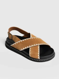 Discount Saint and Sofia Bonnie Cross Over Sandals - Tan