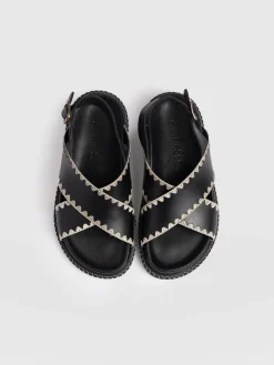 Online Saint and Sofia Bonnie Cross Over Sandals - Black