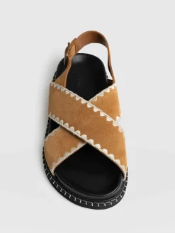 Discount Saint and Sofia Bonnie Cross Over Sandals - Tan