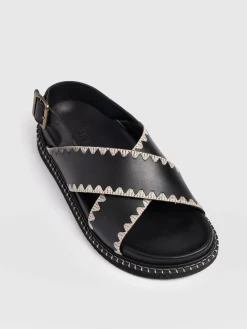 Online Saint and Sofia Bonnie Cross Over Sandals - Black