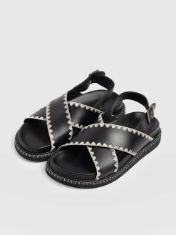 Online Saint and Sofia Bonnie Cross Over Sandals - Black