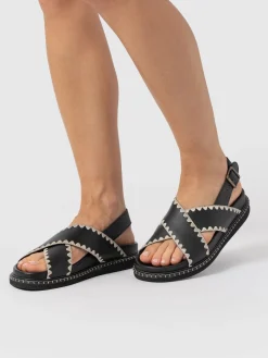 Online Saint and Sofia Bonnie Cross Over Sandals - Black