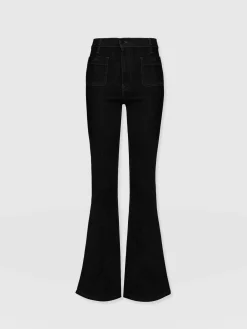 Online Saint and Sofia Bowie Stretch Flare Jeans - Jet Black