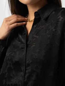 Fashion Saint and Sofia Boyfriend Shirt - Black Burnout