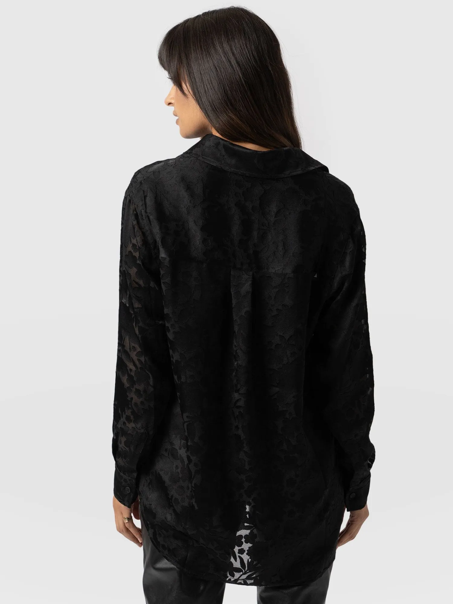 Fashion Saint and Sofia Boyfriend Shirt - Black Burnout