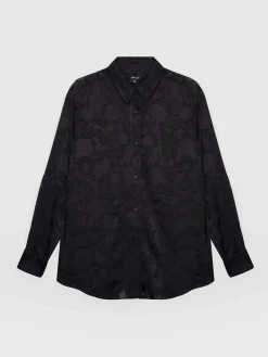 Fashion Saint and Sofia Boyfriend Shirt - Black Burnout