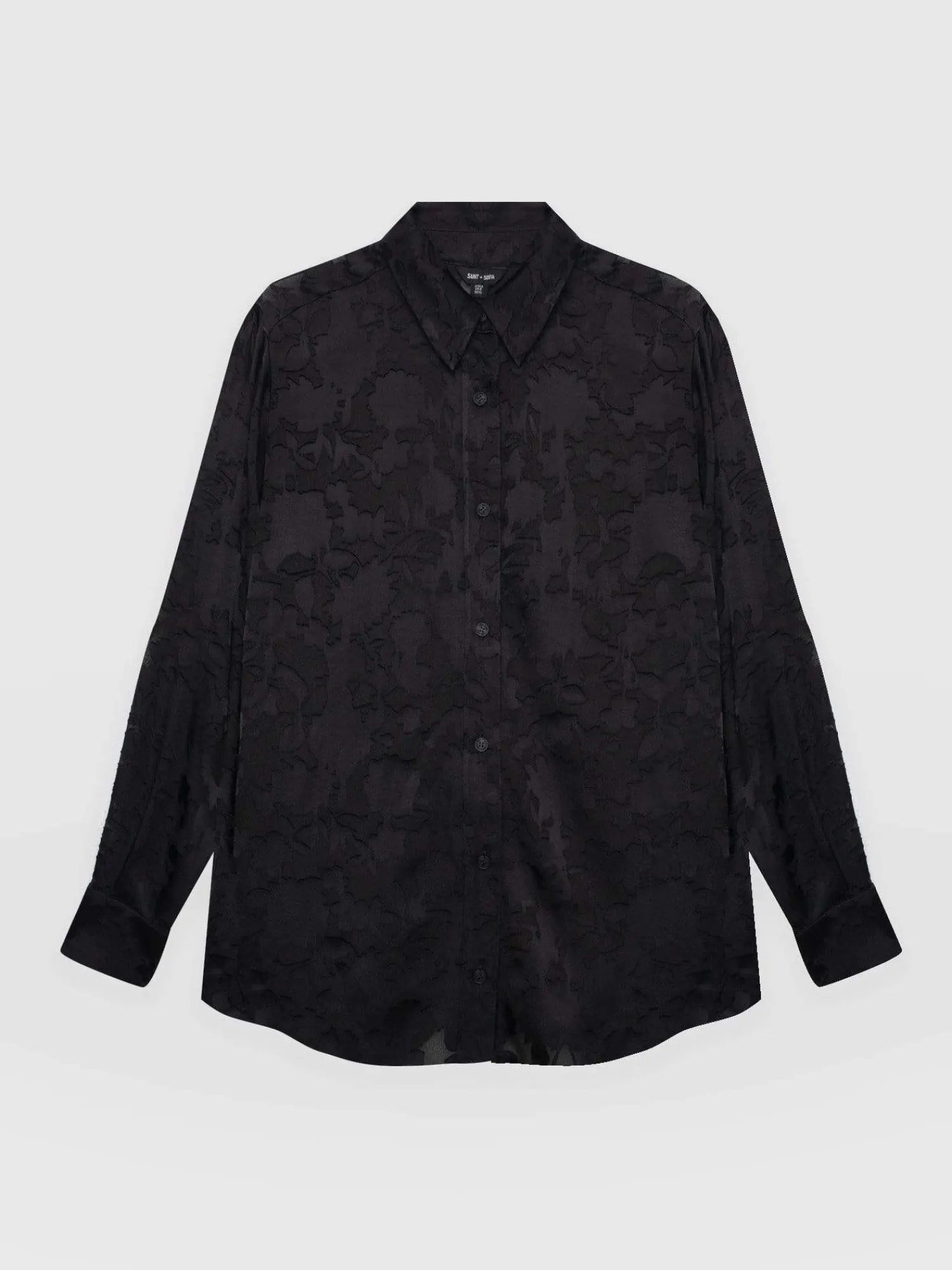 Fashion Saint and Sofia Boyfriend Shirt - Black Burnout