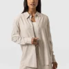 Clearance Saint and Sofia Boyfriend Shirt - Oatmeal Linen