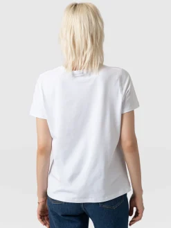 Discount Saint and Sofia Boyfriend Tee - White Skull