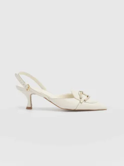 Hot Saint and Sofia Bridget Sling Back Heels - Cream