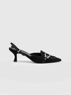 Fashion Saint and Sofia Bridget Sling Back Heels - Black