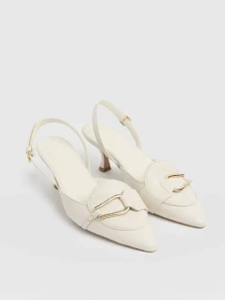Hot Saint and Sofia Bridget Sling Back Heels - Cream