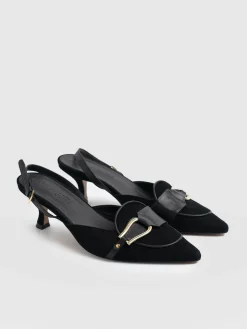 Fashion Saint and Sofia Bridget Sling Back Heels - Black