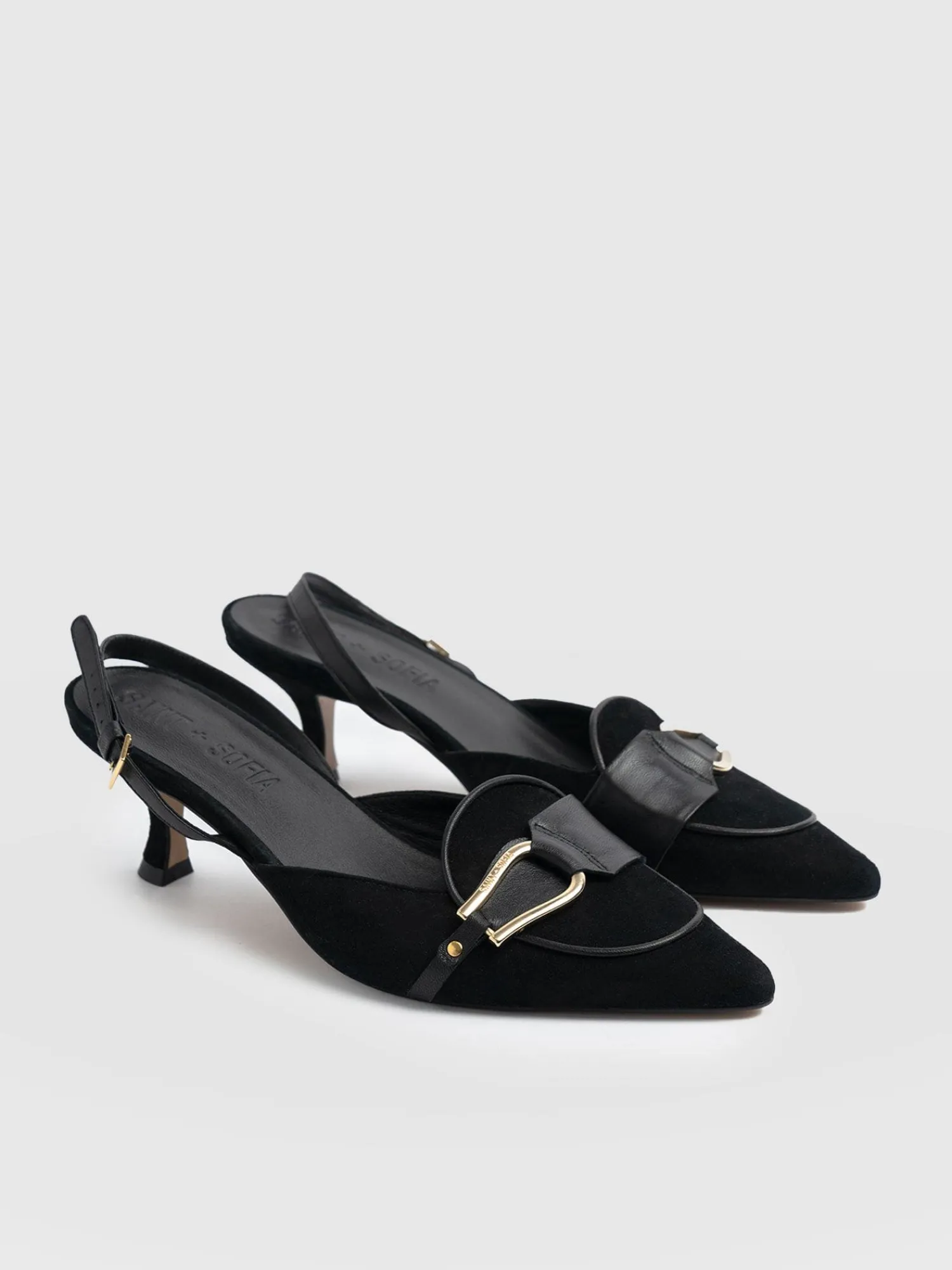 Fashion Saint and Sofia Bridget Sling Back Heels - Black