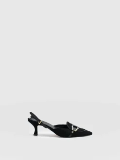 Fashion Saint and Sofia Bridget Sling Back Heels - Black