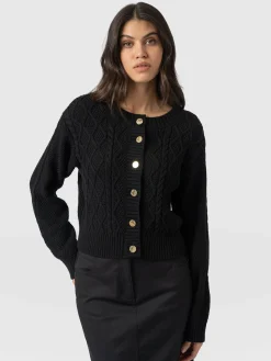 Outlet Saint and Sofia Bronte Cable Cardigan - Black