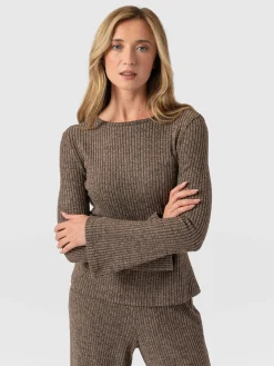 Discount Saint and Sofia Callie Fluted Tee - Beige