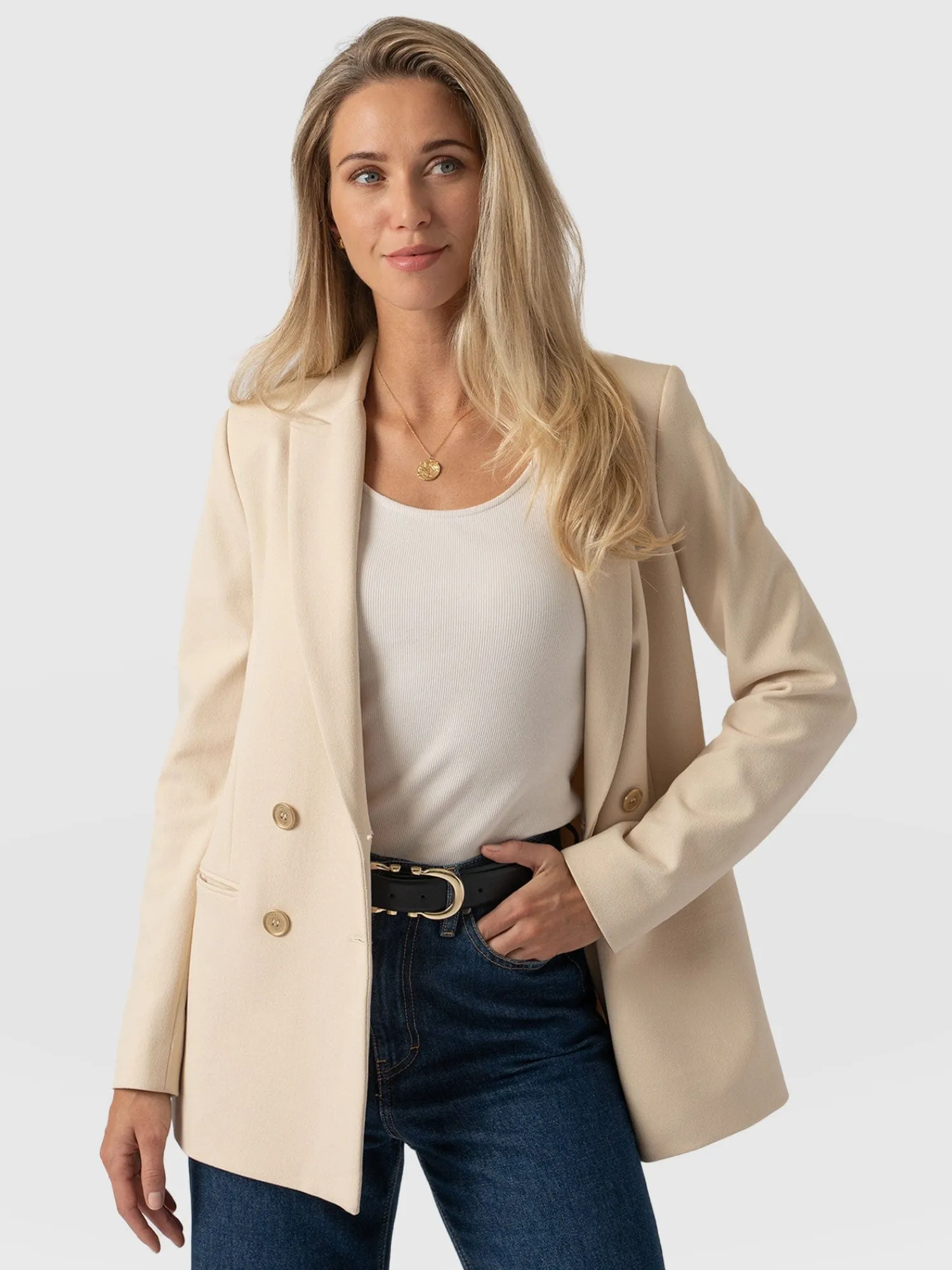 Online Saint and Sofia Cambridge Blazer Crepe - Beige
