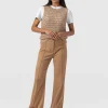 Outlet Saint and Sofia Cambridge Tailored Wide Leg Pant - Camel