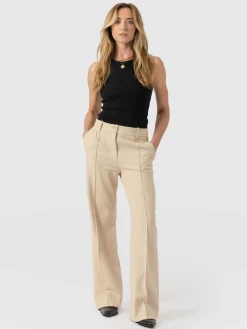Clearance Saint and Sofia Cambridge Tailored Wide Leg Pant - Beige