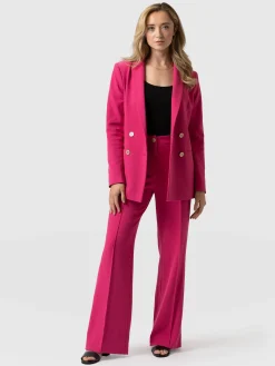 Online Saint and Sofia Cambridge Tailored Wide Leg Pant - Hot Pink