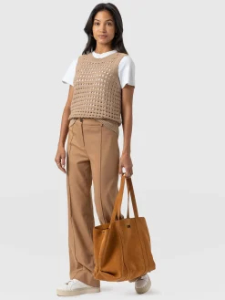 Outlet Saint and Sofia Cambridge Tailored Wide Leg Pant - Camel