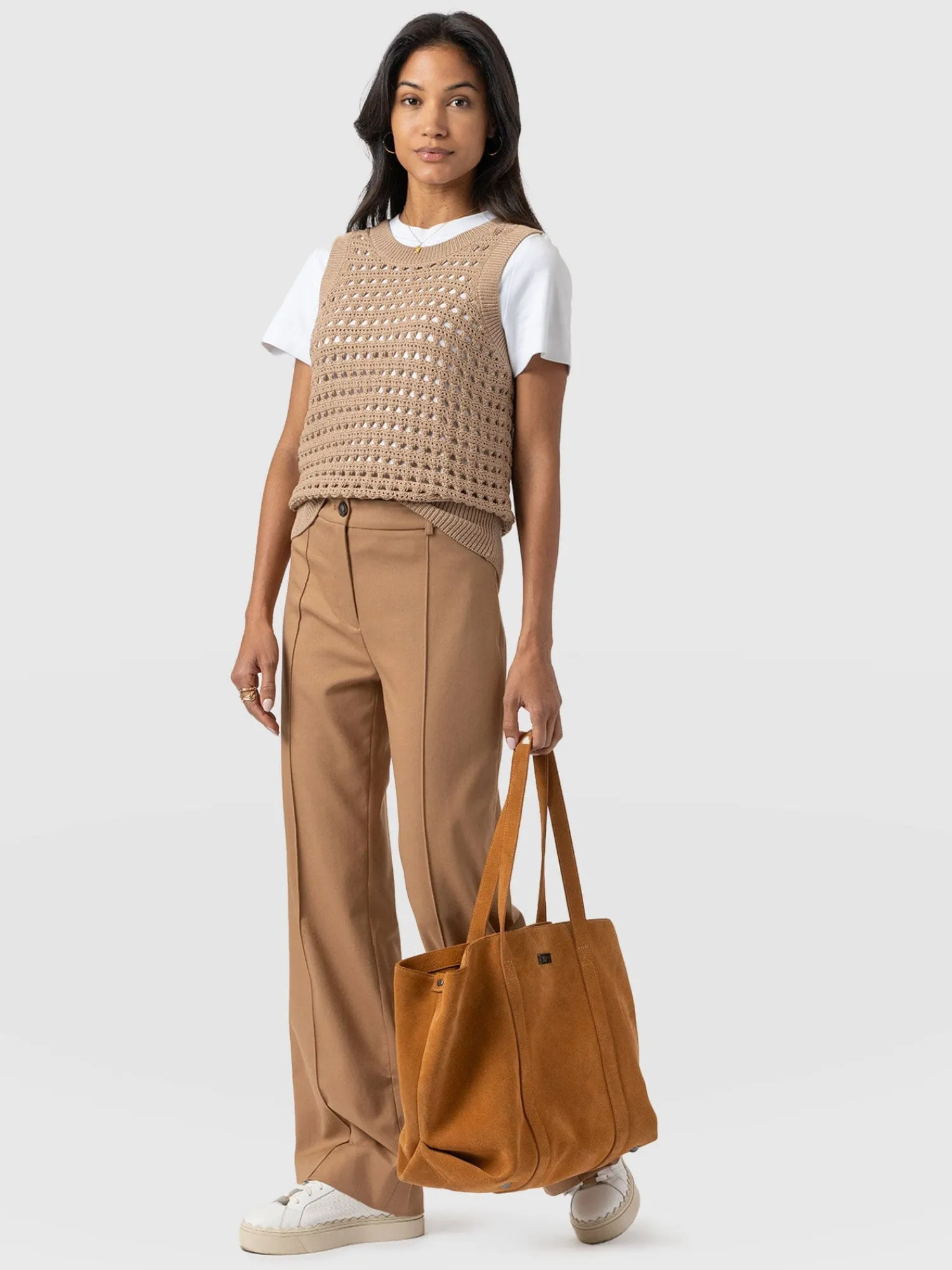Outlet Saint and Sofia Cambridge Tailored Wide Leg Pant - Camel