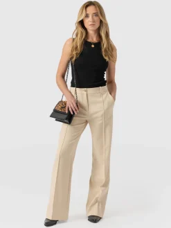 Clearance Saint and Sofia Cambridge Tailored Wide Leg Pant - Beige
