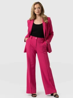 Online Saint and Sofia Cambridge Tailored Wide Leg Pant - Hot Pink